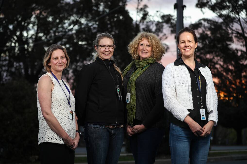 DECISION MAKERS: Katie Warner, Isabel Paton, Jennifer Gordon and Trish Mom are among seven female board members of the Beechworth Health Service, a number that has grown in recent times. Picture: JAMES WILTSHIRE