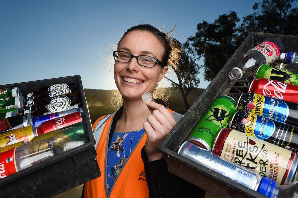 REFUND: Amanda Cohn says the NSW Container Deposit Scheme, to begin in December, is good news for Albury. Picture: MARK JESSER