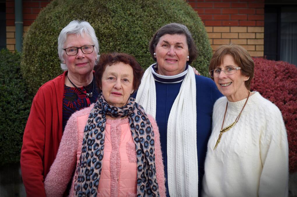 SOLIDARITY: Lorna Nash, Valerie Privett, Di Everingham and and Penny Bingham celebrate a year with the Beechworth carer's support group, which has attracted new participants as recently as June. Picture: MARK JESSER