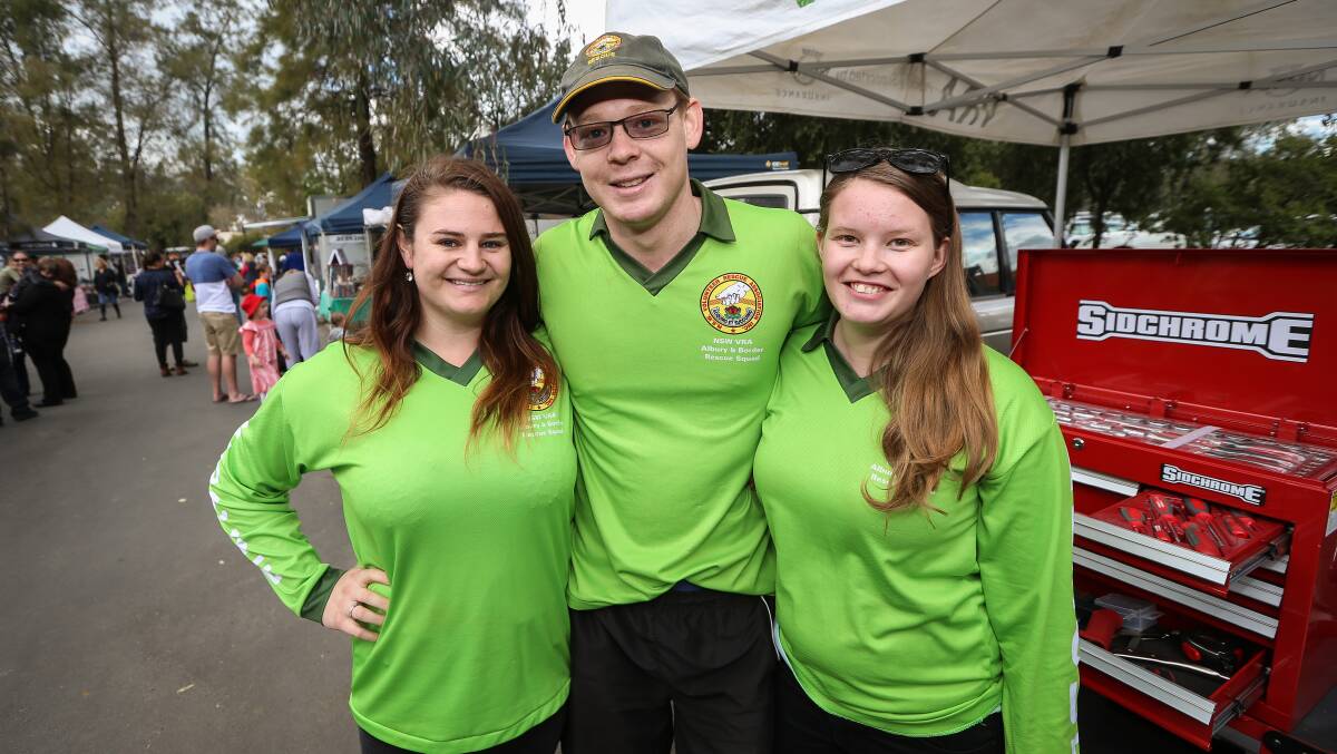 Jess Potter, Andrew Dye and Maddy Hillas from Albury Border Rescue Squad at the Open Day.