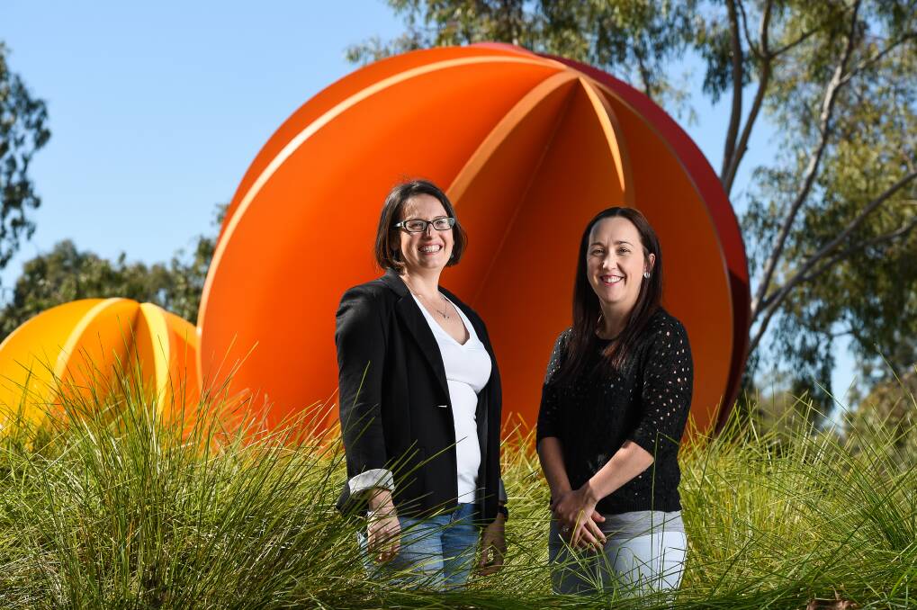 PROFILE FITS: Albury resident Lauren Smith and Wodonga's Kylie Fortington both fit the Census profile of the 'typical person' for their states, in both cases, a married woman in her 30s, who lives with two kids. Picture: MARK JESSER