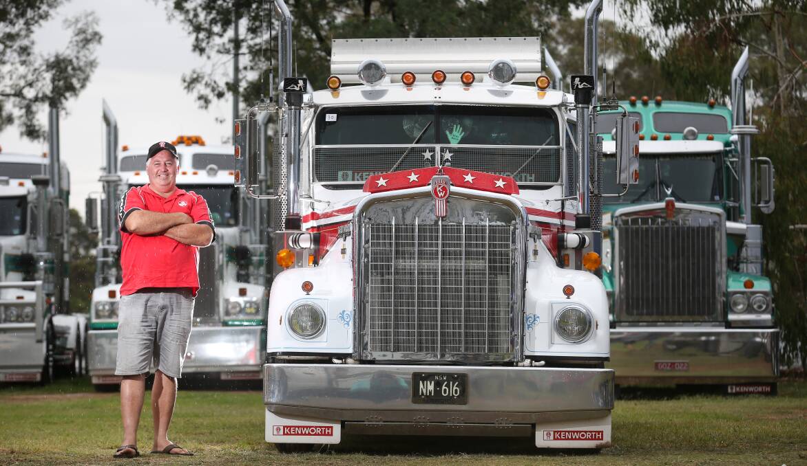ON SHOW: Neil MacLean from Wagga with his 1975 Minature S2 Kenworth at the event on Saturday, the first time Gill and Bros attended the rodeo.