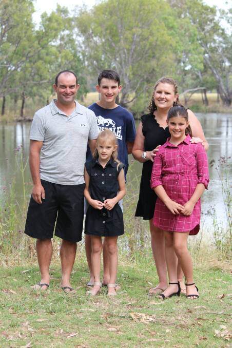 SUPPORT: Regan Lions has been supported by her family - husband Mark and children Jhai, 14, Tess, 7, and Lara, 9 - in her breast reconstruction. Picture: SALLY EVANS