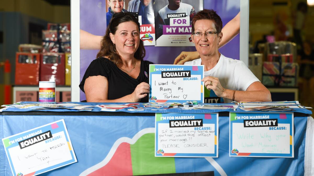 NEXT STEP: Border marriage equality advocates and partners Carolyn Ridley and Toni Johnson believe Sussan Ley's support could be crucial. Picture: MARK JESSER