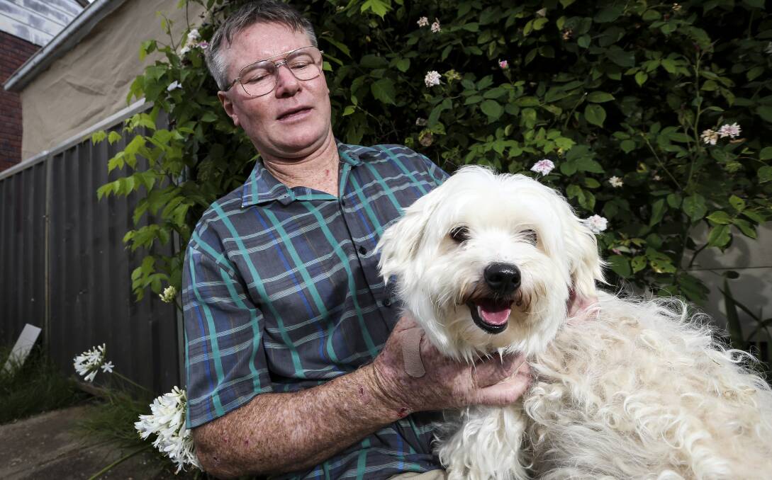 TAKEN: David Clay says he managed to take Jasper the dog from the pound after another dog was erroneously adopted. Picture: JAMES WILTSHIRE