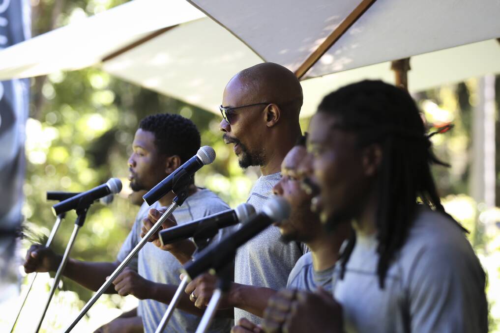 KICKING BACK: A large crowd was on hand for Music in the Gardens on Sunday, as Africa Entsha provided the entertainment.