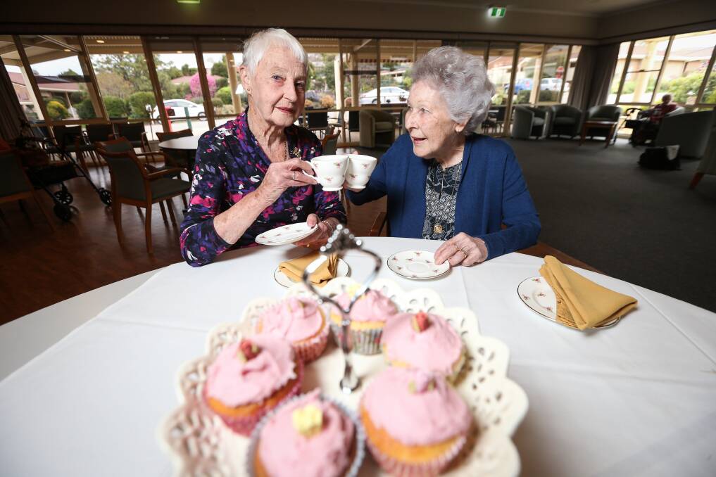 CHEERS: Dana Lauder and Julie Rigby will celebrate the International Day of Older Persons with a High Tea. Picture: JAMES WILTSHIRE
