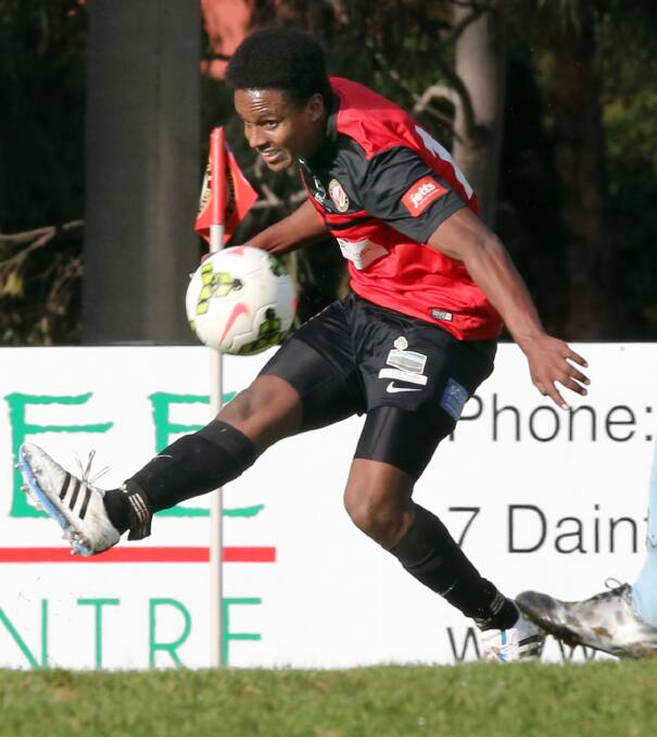 Star striker Melkie Woldemichael in action for Murray United. He is eager for a big showing against Melbourne Victory on Saturday.
