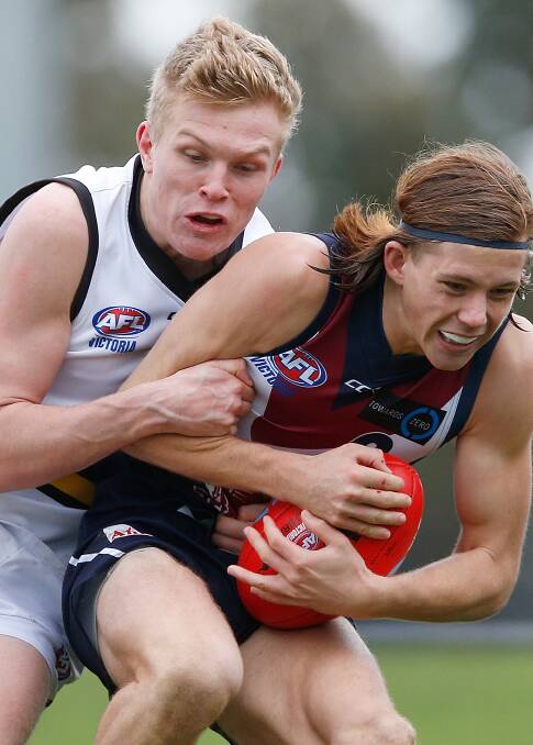 ROUGH AND READY: Corowa-Rutherglen defender Ryan Garthwaite can't wait to get out under the roof in the TAC Cup grand final against Sandringham at Etihad Stadium on Sunday. Picture: AFL MEDIA