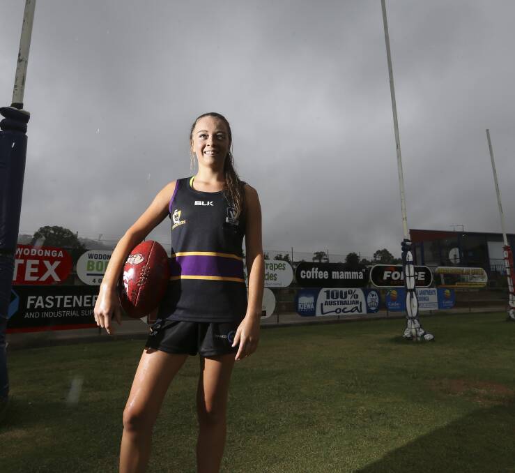 YOUNG GUN: Wodonga Raiders' Julia Harvey has been selected to play for Vic Country in the upcoming national carnival. Picture: ELENOR TEDENBORG