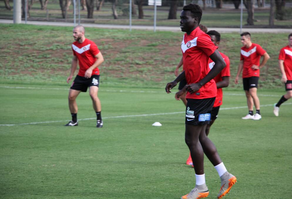 READY TO GO: South Sudan-born striker Geoffry Lino will add some attacking flair alongside Zac Walker, after joining from Darwin club Hellenic Athletic.