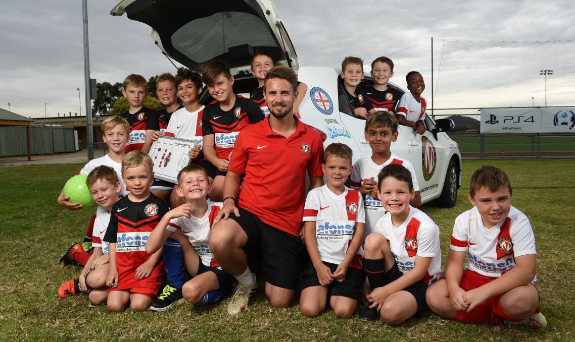 KIDS ARE ALL RIGHT: Murray United senior coach James Coutts will conduct clinics in a number of local schools after the club formed a partnership with A-League club Melbourne City. Picture: MARK JESSER