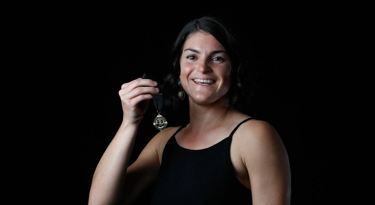 FLYING HIGH: Yarrawonga's Laura Bourke is hoping for a premiership medal to go with her hard-earned Toni Wilson medal. Picture: MARK JESSER