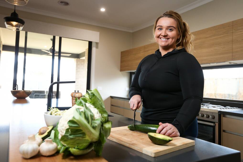 CLEAN EATING: Cutting out high-carb ingredients in classic recipes has become a hobby for Cassandra Watts. Picture: JAMES WILTSHIRE