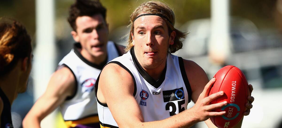 EYE-CATCHER: Jindera and Albury player Max Lynch enjoyed a breakout season in the ruck for the Bushies, making his way into the national combine. Picture: AFL MEDIA