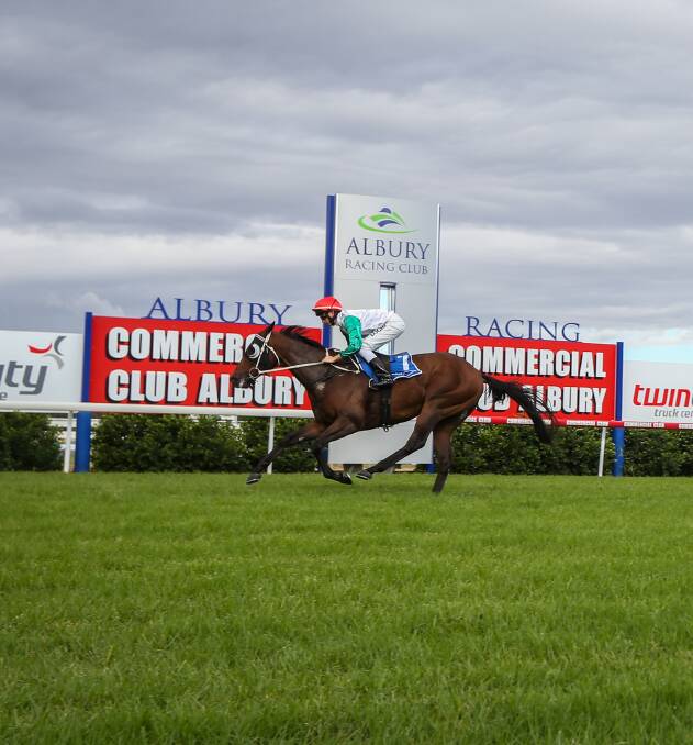 TOO STRONG: Jockey Jake Duffy and Corsica Lad were too good in the 900m Flat Knacker, trainer Brett Cavanough's fourth straight win in the event. 