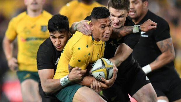 The Wallabies put up a gallant fight against the All Blacks, restoring some pride after the Bledisloe Cup opener. Photo: AAP