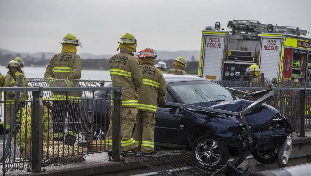 HISTORY: Fire crews attend a crash in the northbound lanes of Swansea Bridge in July 2014.
