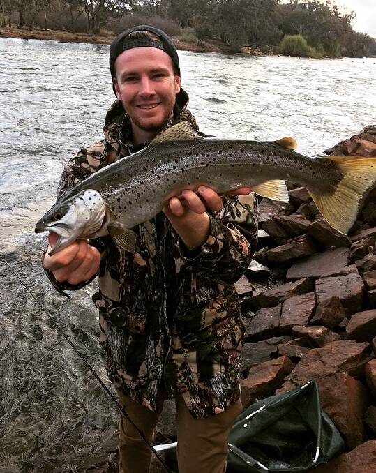 CATCH: Josh Read caught this beauty on a lead fish at the Hume Weir wall recently. Reports suggest that Lake Hume has been a bit hit and miss lately, but there's been enough to keep most people interested. 