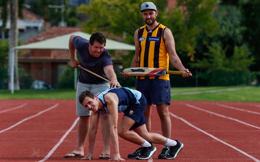 HOME TURF: Joel Hartley, Declan Campion, 16, and Ben Polo want to compete in the 2018 Deaf Games in Albury-Wodonga. Picture: MARK JESSER