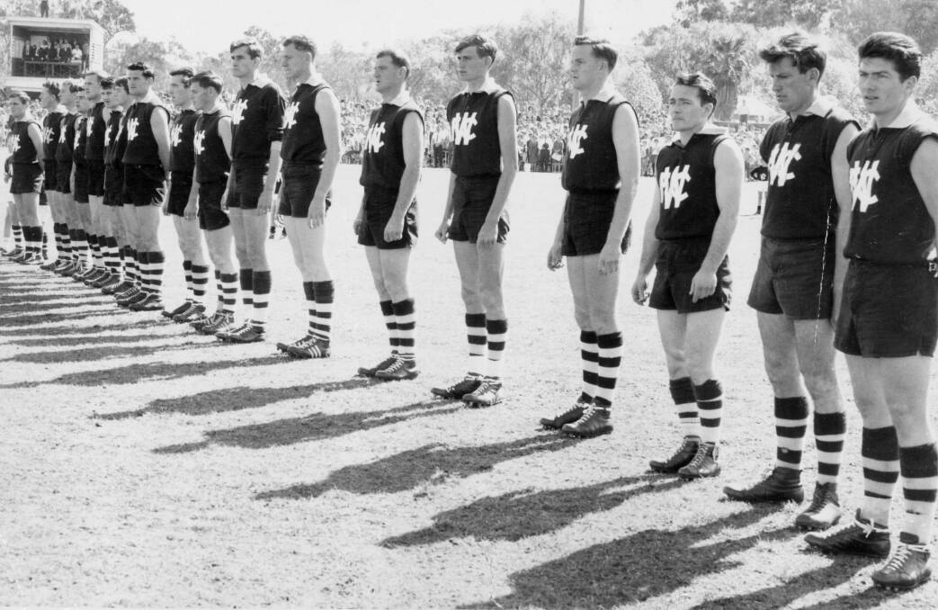 TEAM TO REMEMBER: Wodonga won its first Ovens and Murray premiership team in 1967 which included the late Ken Goyne. He is fifth from left.