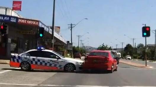 T-BONE: A police vehilce and another car collide at the Mate and Fallon street intersection earlier this year.