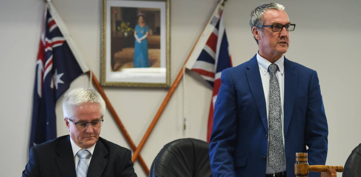 UNDER FIRE: Federation Council general manager Chris Gillard, left, and administrator Mike Eden are in the sights of former councillors.