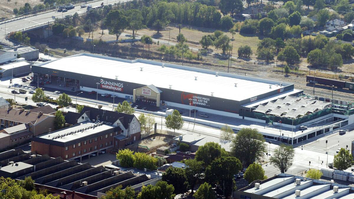 MOVING WITH TIMES: Bunnings was established in the former Dalgety woolstore in 2003 before Albury internal freeway was built.