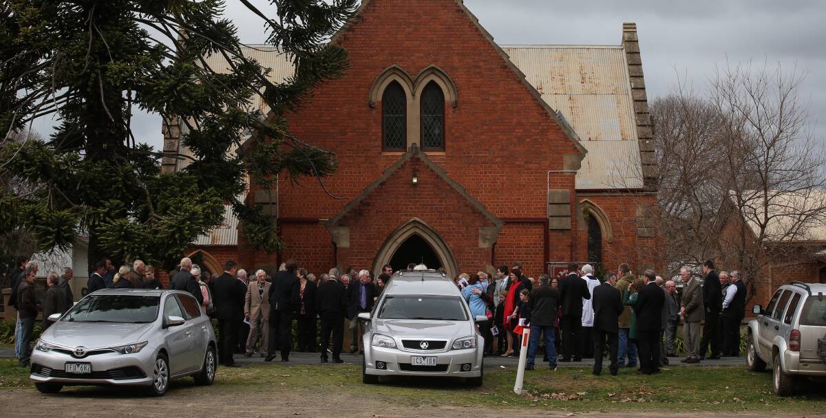 PACKED HOUSE: St John's Anglican Church, Corowa was over-flowing for Richard Freyer funeral. He died on Monday, aged 69.