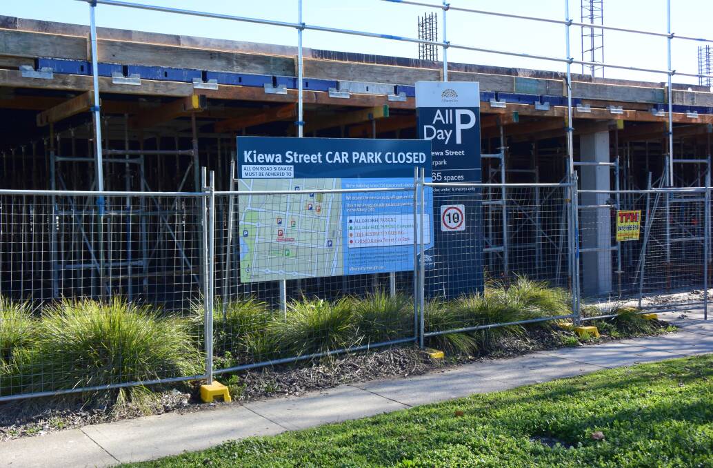 WORK IN PROGRESS: The Kiewa Street carpark was originally due to be completed by mid-year, but is experiencing some delays.