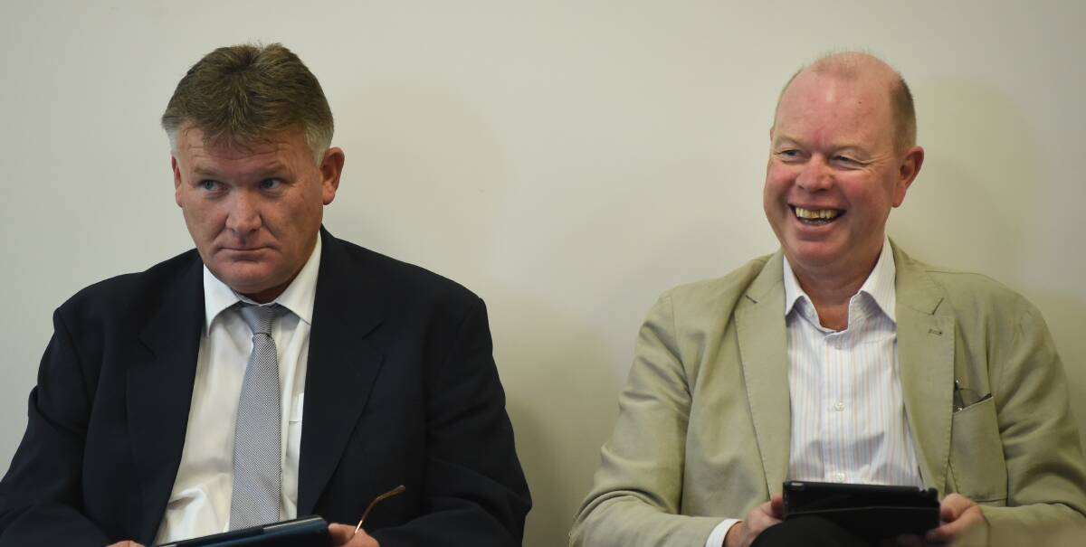 SIGNED UP: Former Urana mayor Pat Bourke, left, and former Corowa mayor Paul Miegel are the first appointments to the Federation Council local representative committee. Picture: MARK JESSER