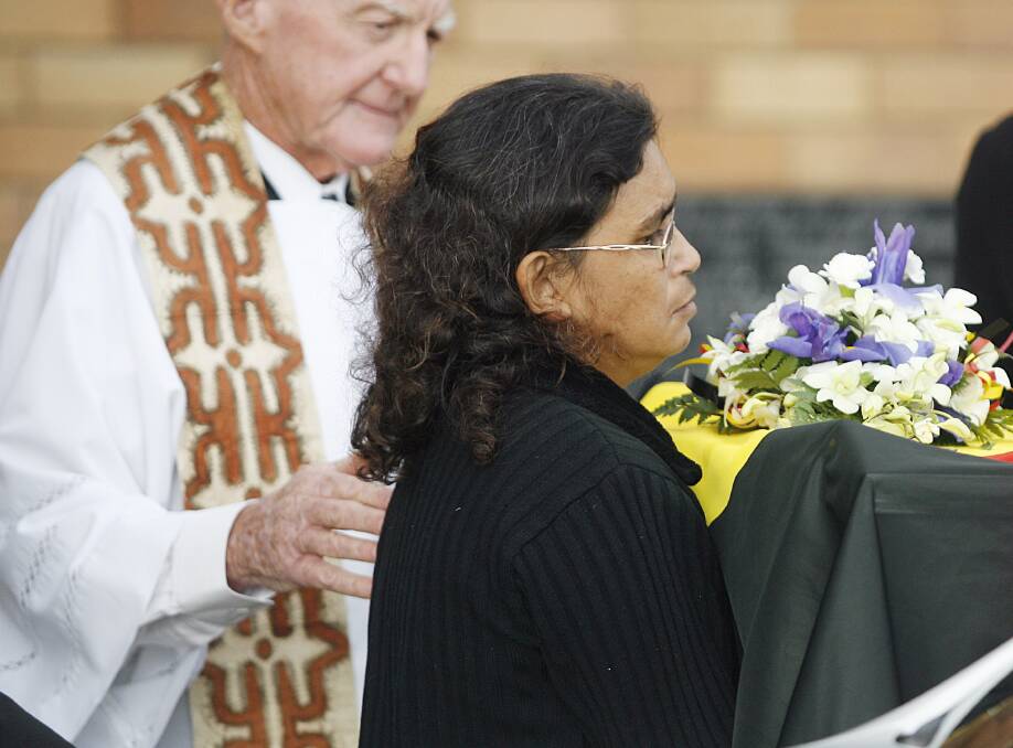 PRIEST OF CHOICE: Father Flanagan conducted the funeral for murdered Myrtleford toddler Daniel Thomas.
