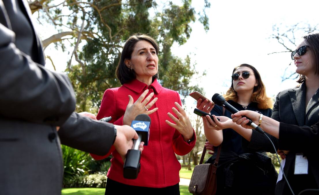DEFIANT: NSW Treasurer Gladys Berejiklian defended her government's funding for Albury on a visit on Monday.