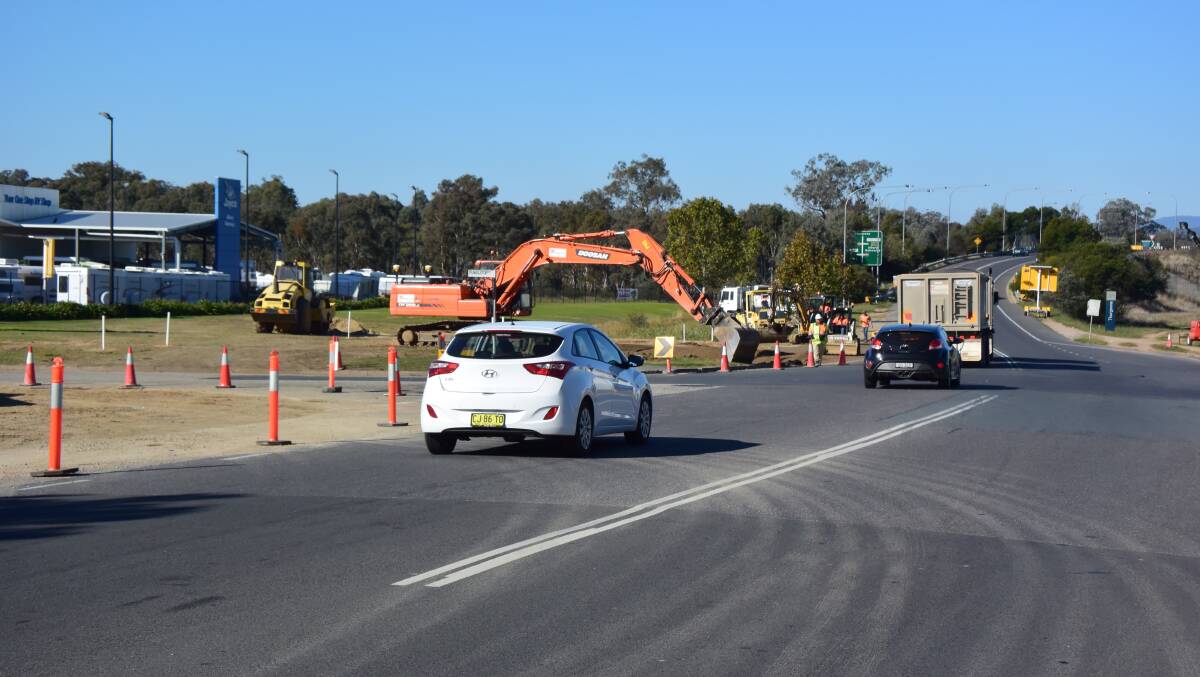 Work has started recently work on a roundabout at the Thurgoona Drive, Travelstop Way and Catherine Crescent intersection.