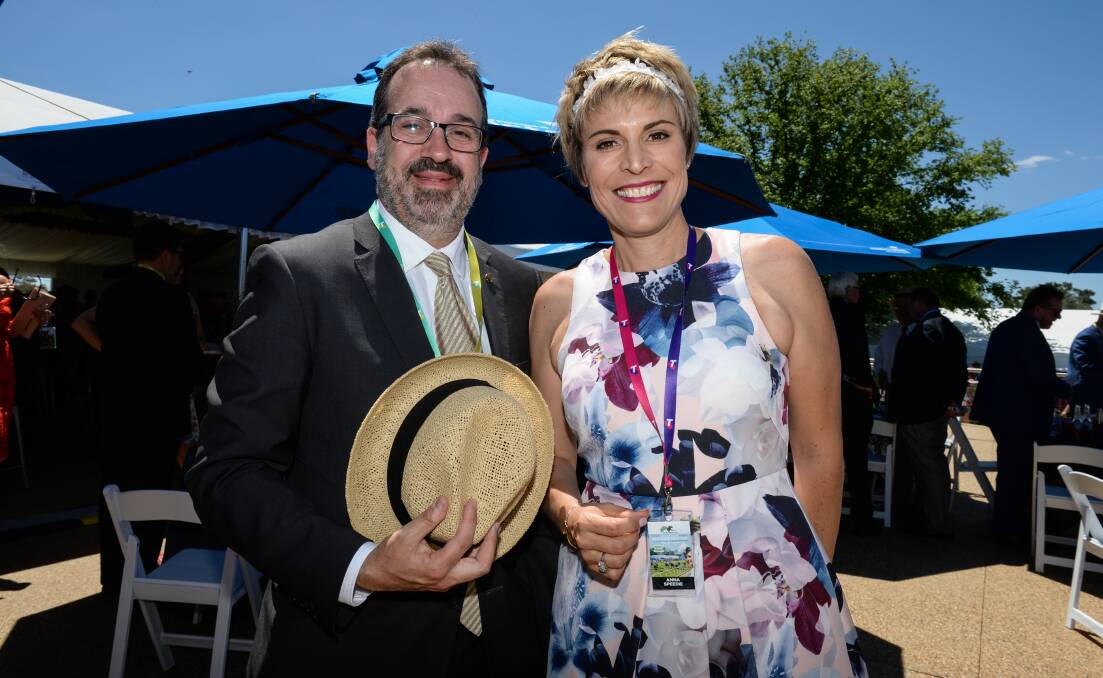 SPECIAL GUESTS: Victorian Racing Minister Martin Pakula and Wodonga Mayor Anna Speedie at last year's Gold Cup meeting. Picture: MARK JESSER