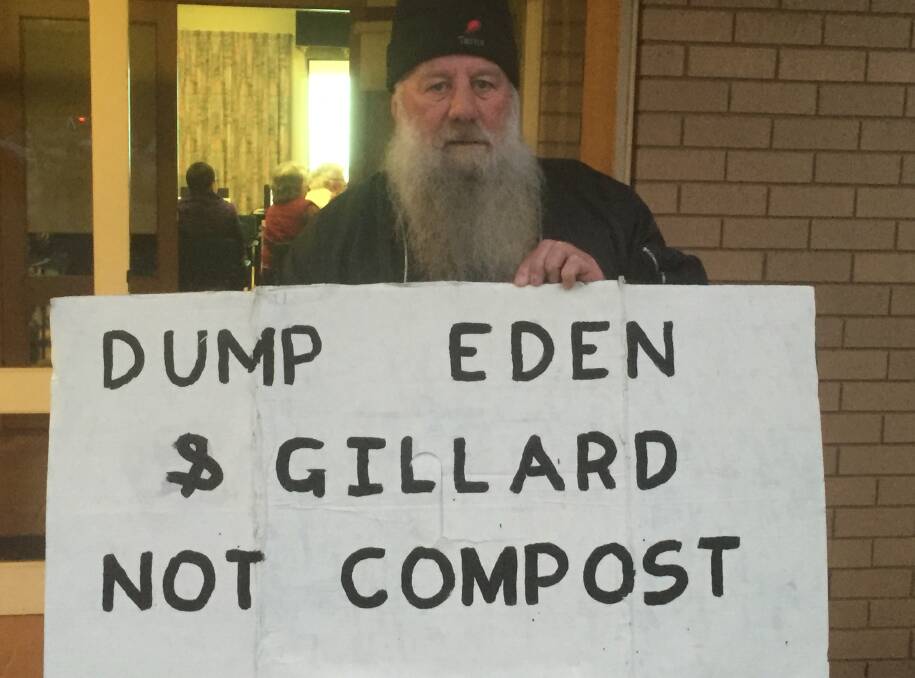 UP IN ARMS: Howlong residents including Mick Woodall are upset with plans about a compost facility being built near the town.