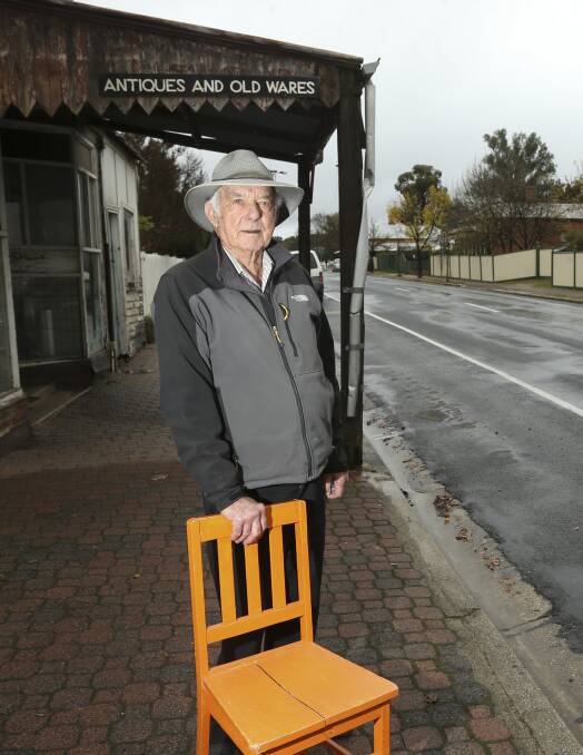 REVIEW UNDERWAY: Owner of Ned's Wares on Main Street, Ned Day, 96, said he favours lower speed limits due to lots of freeway traffic. Picture: ELENOR TEDENBORG