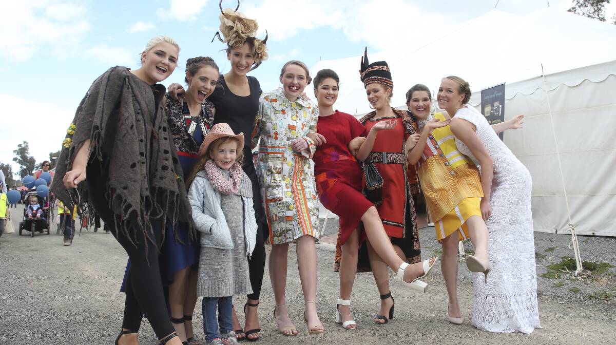Dressed to impress: Billabong High School students walked the runway to show off the designs in the Henty Natural Fibre Fashion awards. 