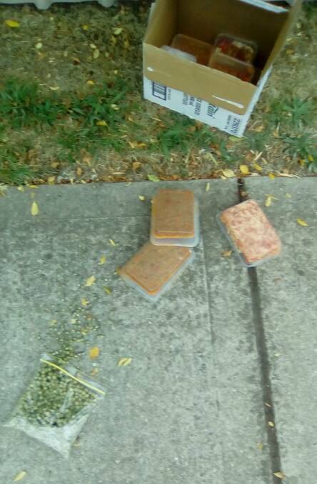 WASTED FOOD: Ben Cook photographed some UnitingCare meals found on a Wodonga footpath. He is concerned someone might be abusing the service.