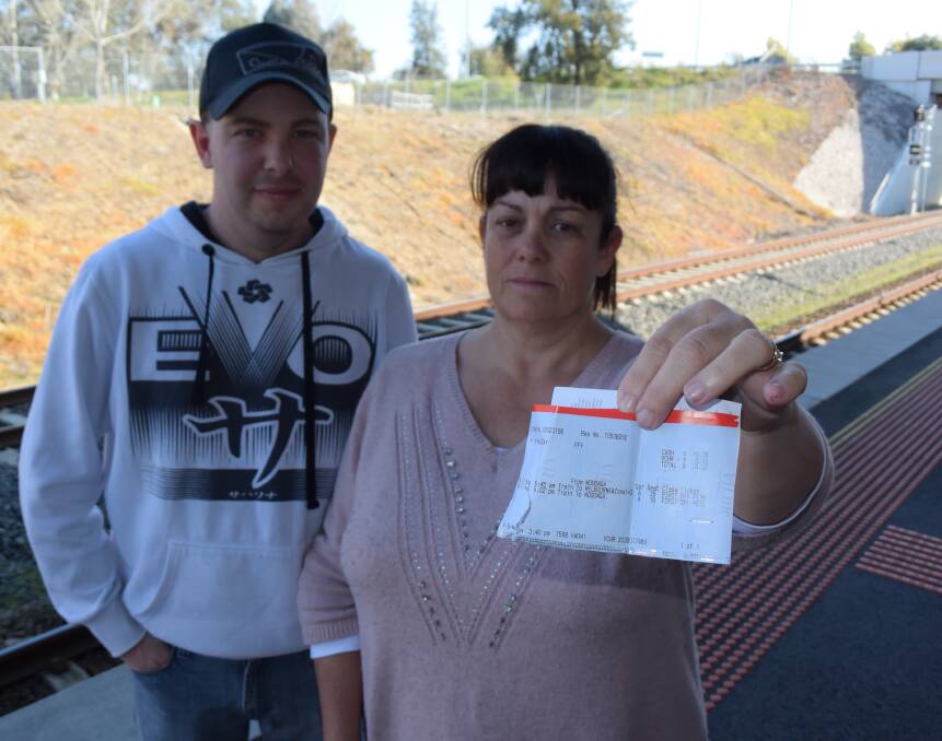 STRANDED: Jackie Partridge and son Nathan Halliday were left stranded after the 6.35am Albury to Southern Cross service broke down.