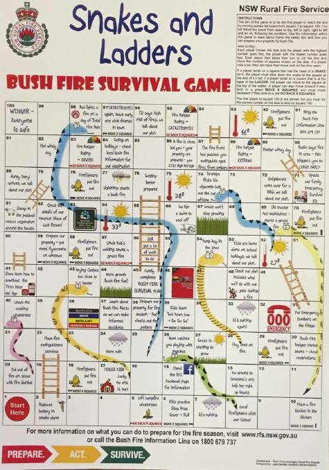 FIRE AWARENESS: A snakes and ladders game is available for free to community members, to help teach people about planing and safety.