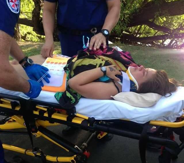 SERIOUS INJURIES: Paramedics stabilised the teenager before taking her to hospital. Main picture: MARK JESSER