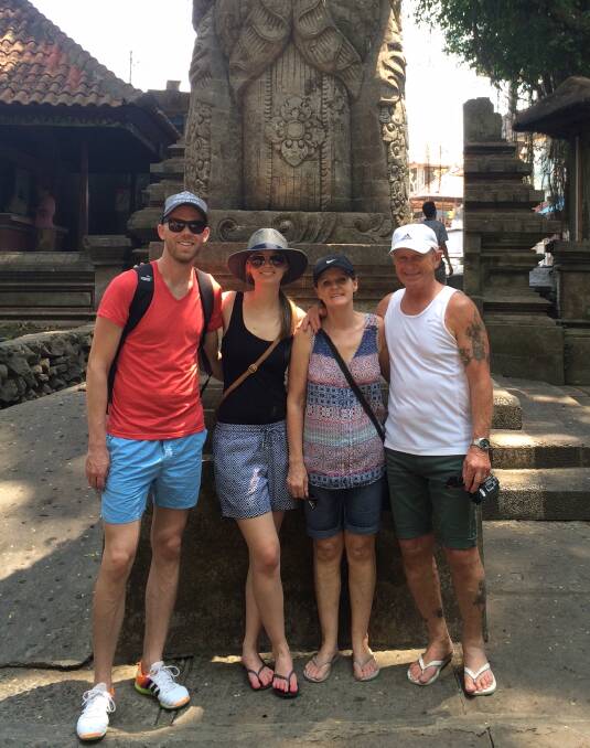 EXTENDED HOLIDAY: Dylan Blom and his wife Kate managed to leave Bali, but Kate's parents Pam and Greg Dawson had their flight cancelled.