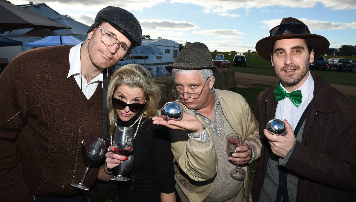 Playing bocce on the lawn of Stanton and Killeen Wines were Ben Keenan, Sarah Cornwell, David Morris and James Boagg, all of Albury.