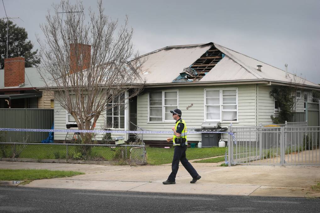 The house in White Street, Wangaratta, was badly damaged by fire after Cainan Jones threw a Molotov cocktail.