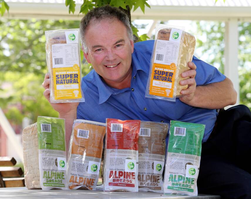 Andrew Bertalli shows off his range of breads suitable for those following the low FODMAP diet. Picture: PETER MERKESTEYN