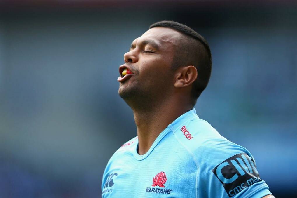 Bad day out:  Kurtley Beale looks dejected during the loss to the Force on Sunday. Photo: Mark Kolbe