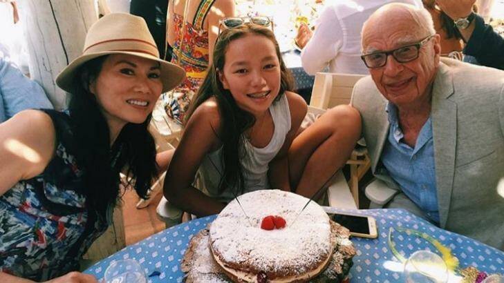 Wendi Deng and Rupert Murdoch celebrated their youngest daughter's birthday (Chloe, pictured) together. Photo: Instagram