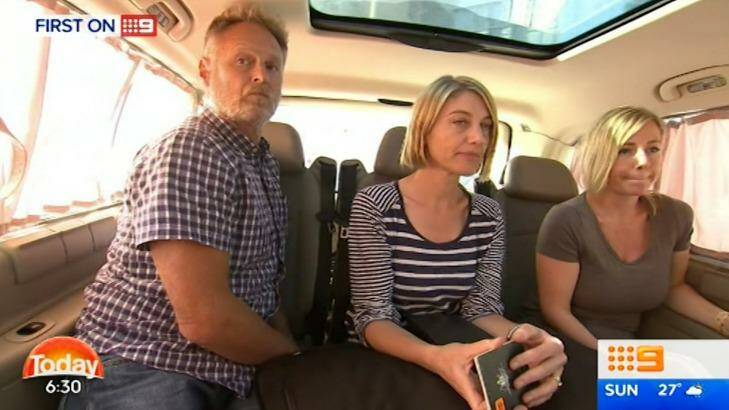 Reporter Tara Brown  Brown, centre, David Ballment, left, and Sally Faulkner, right, have been released from a Beirut jail. Photo: Nine Network