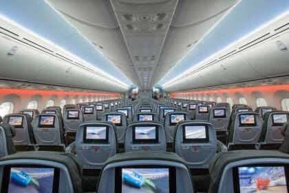 The interior of Jetstar's Boeing 787 Dreamliner. Photo: Brent Winstone